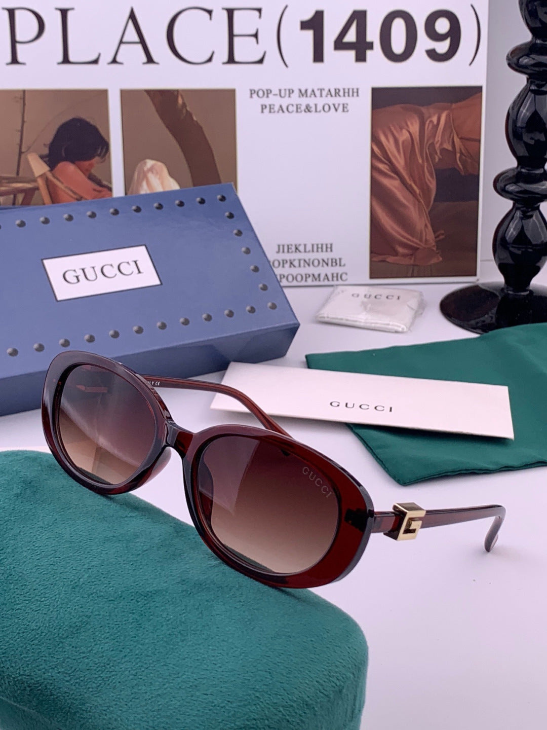 Gucci G35805 Square Black Lens Sunglasses for Men & Women - 398319 - detail image 2