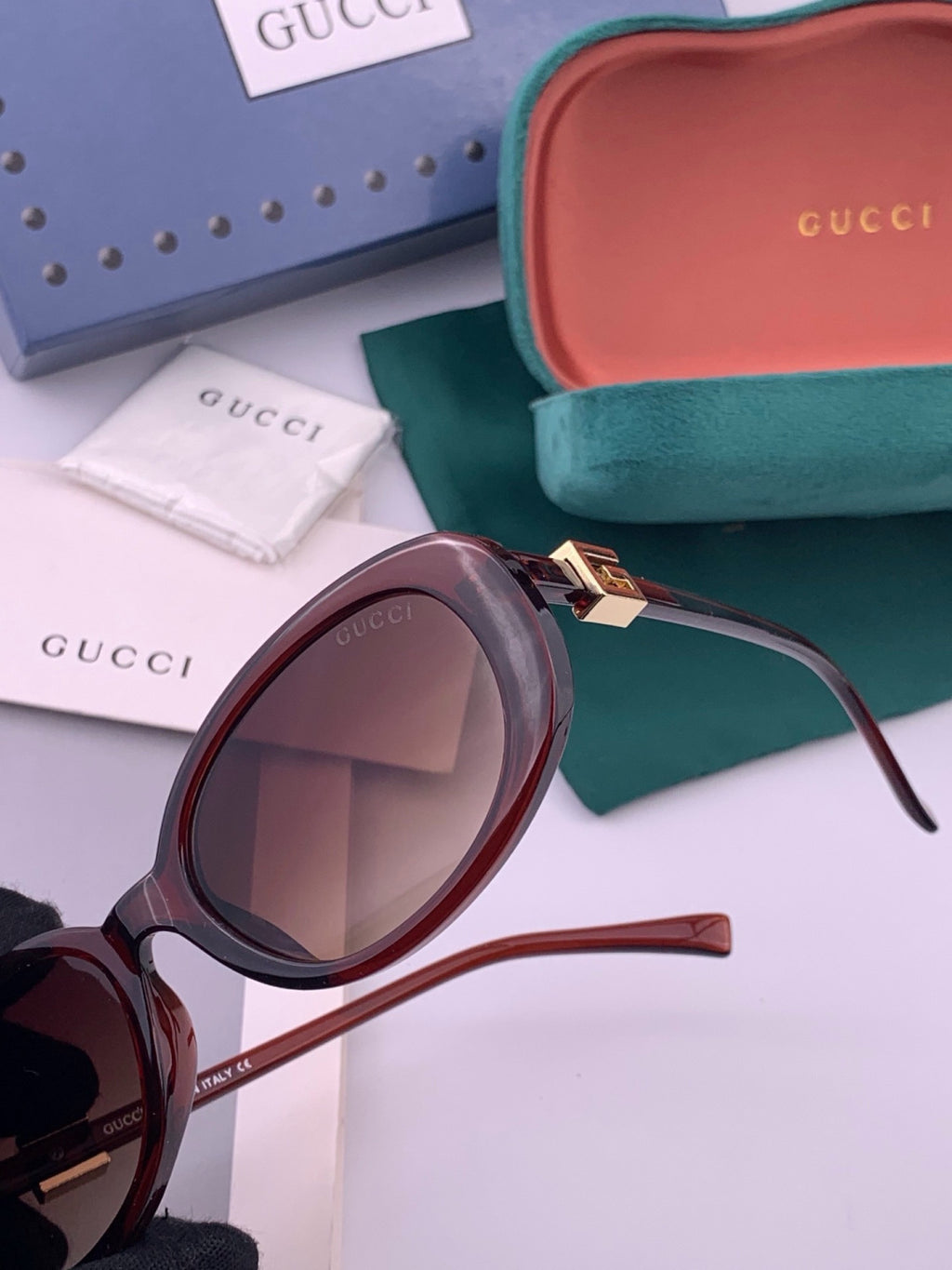 Gucci G35805 Square Black Lens Sunglasses for Men & Women - 398319 - detail image 4