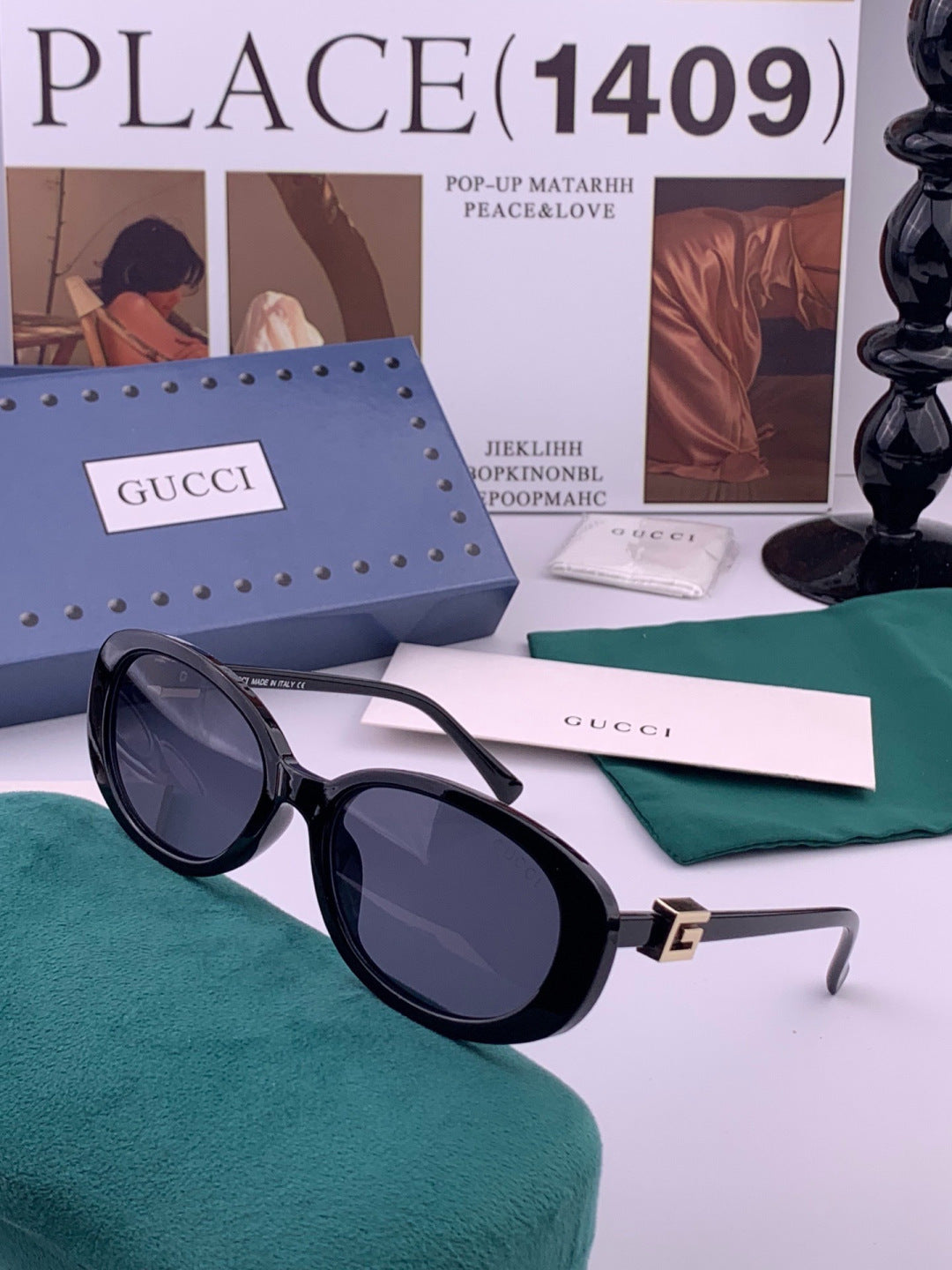 Gucci G35805 Square Black Lens Sunglasses for Men & Women - 398319 - detail image 3