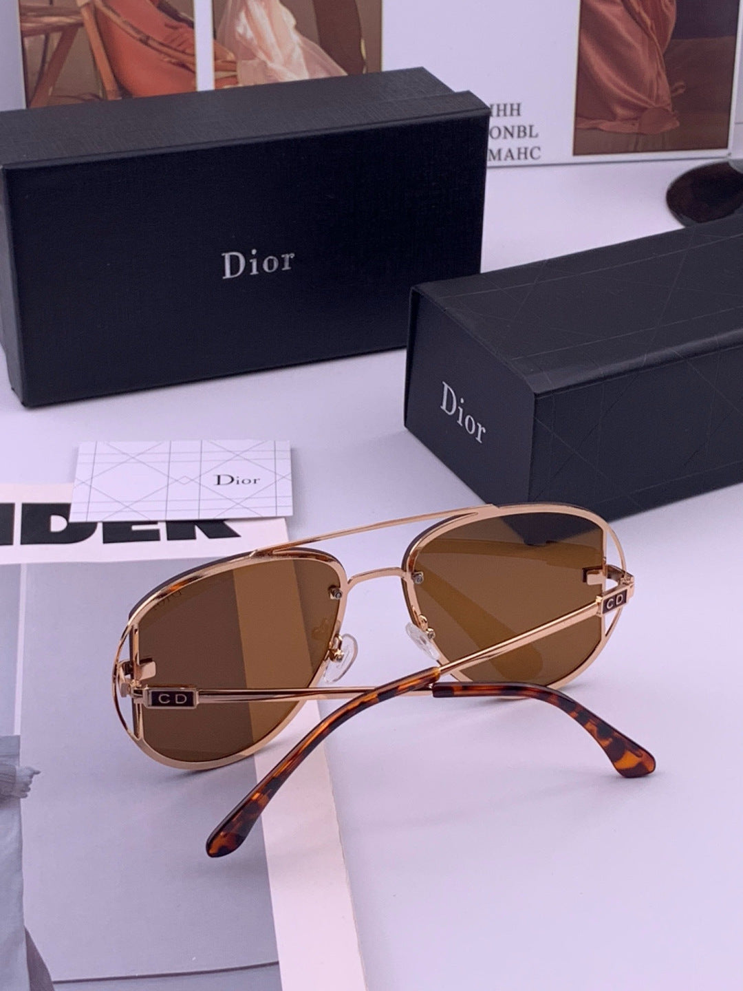 Dior D4500 Fashion Orange Lens Sunglasses for Men & Women - 415486 - detail image 6