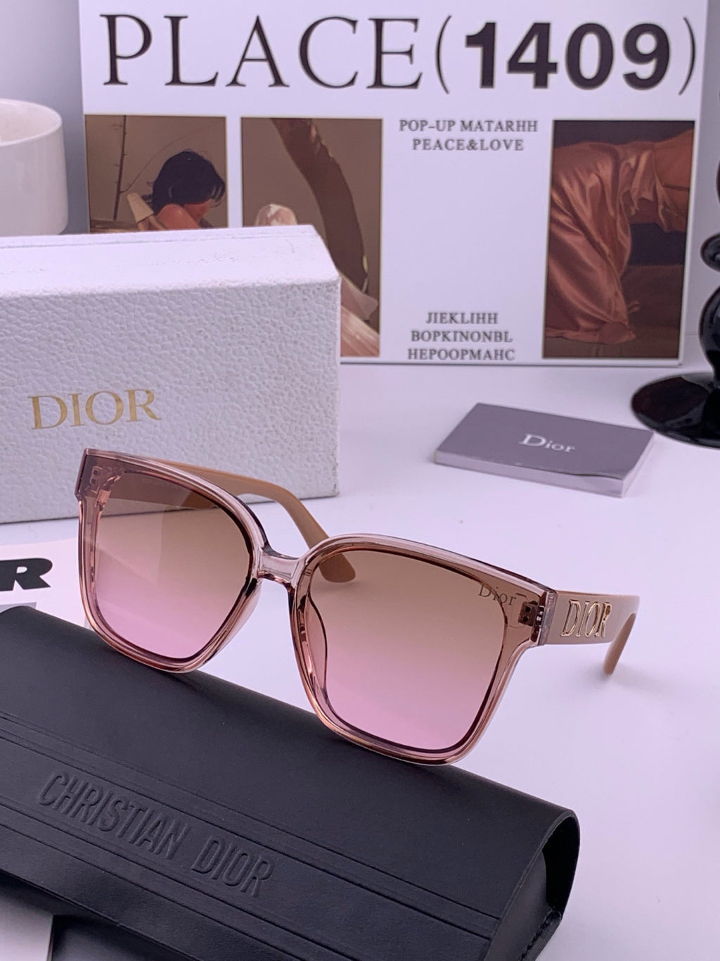 Dior D6895 Square Pink Lens Sunglasses for Men & Women - 415481 - detail image 2