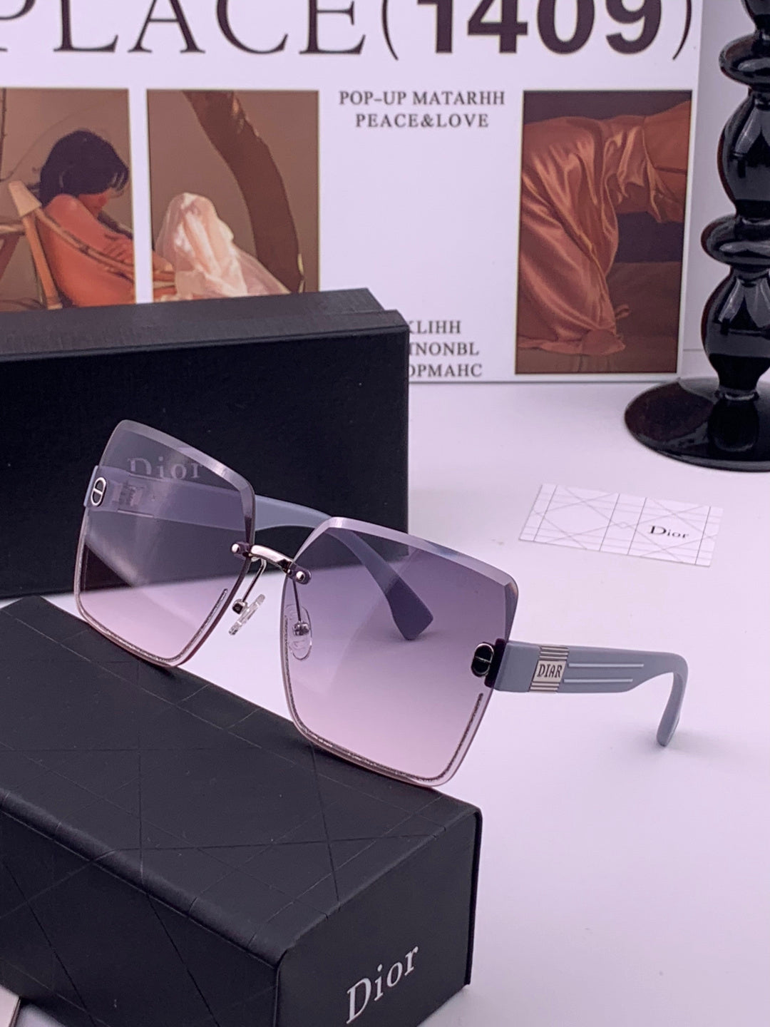 Dior D7771 Square Gold Lens Sunglasses for Men & Women - 415524 - detail image 2