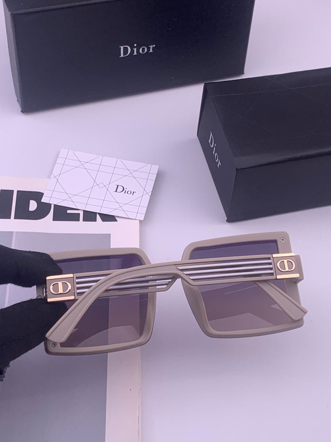 Dior D1297 Polarized Square Gold Lens Sunglasses for Men & Women - 415527 - detail image 5