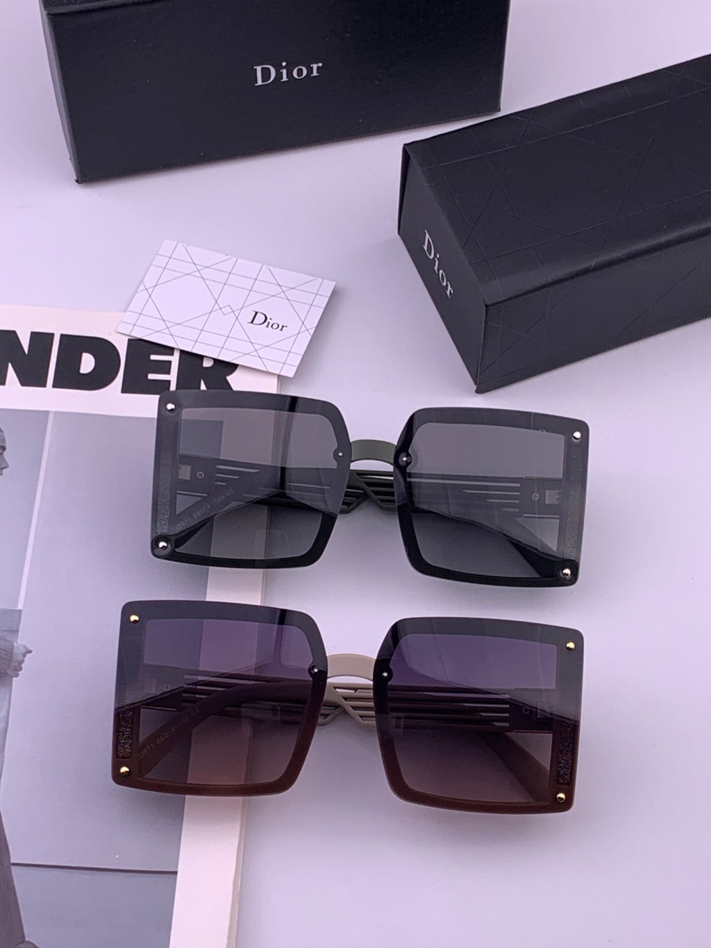 Dior D1297 Polarized Square Gold Lens Sunglasses for Men & Women - 415527 - detail image 7
