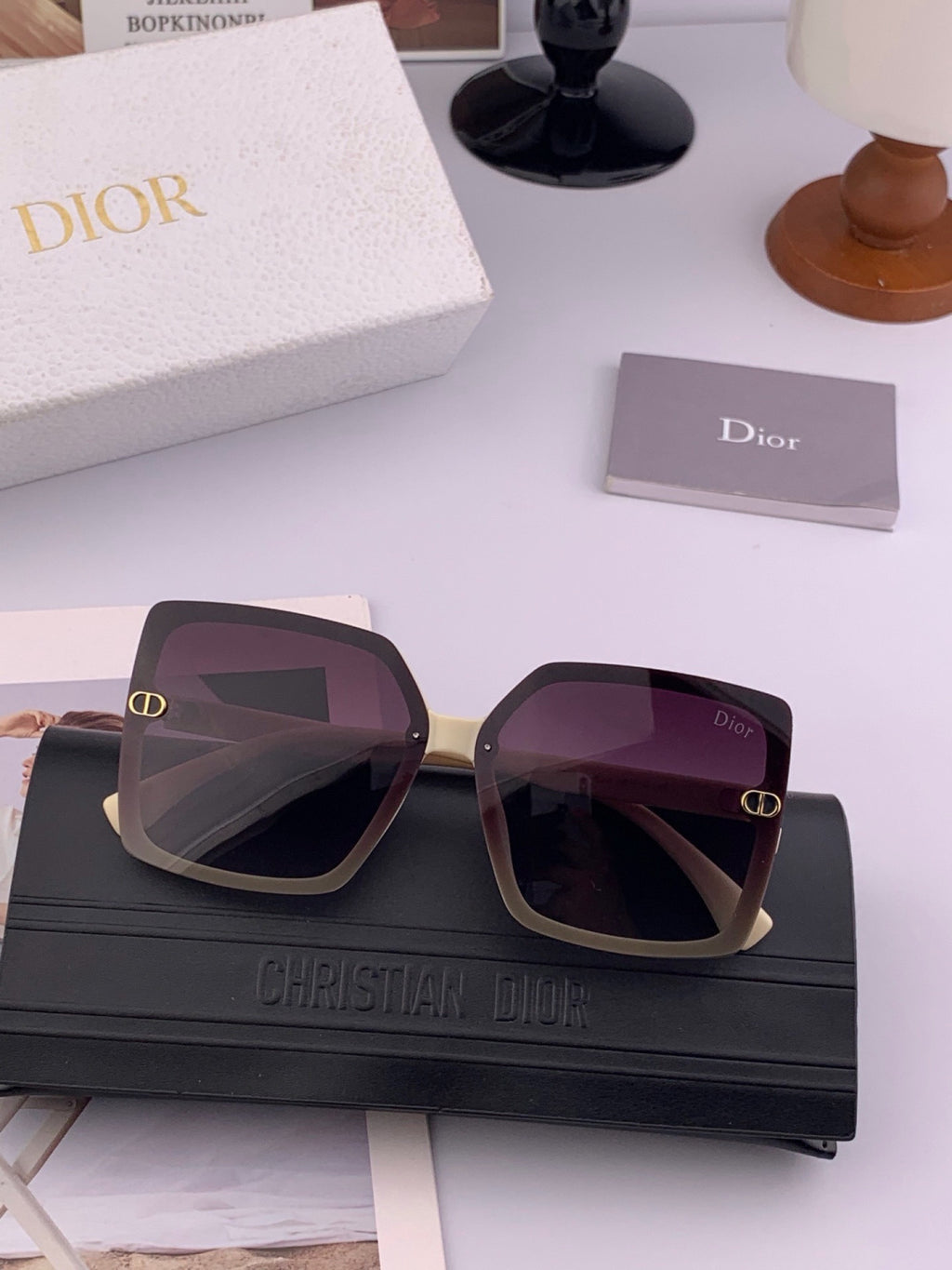 Dior CD4971 Polarized Square Gold Lens Sunglasses for Women - 415505 - detail image 6