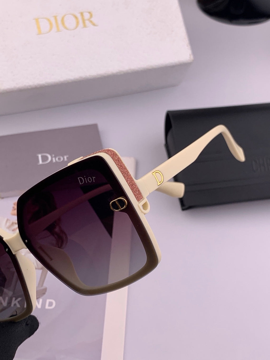 Dior CD4971 Polarized Square Gold Lens Sunglasses for Women - 415505 - detail image 4