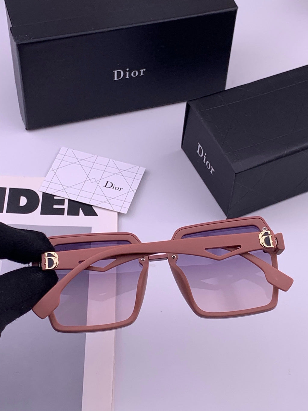 Dior CD092 Polarized Square Red Lens Sunglasses for Women - 415391 - detail image 4