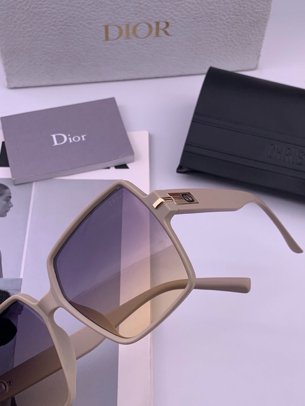 Dior CD4780 Polarized Square Purple Lens Sunglasses for Women - 415381 - detail image 2