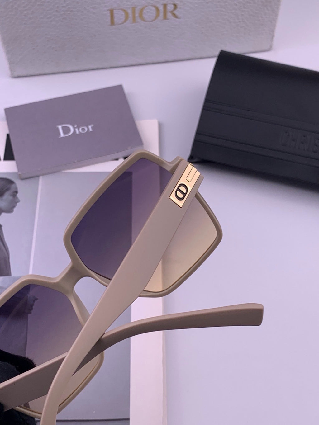 Dior CD4780 Polarized Square Purple Lens Sunglasses for Women - 415381 - detail image 3