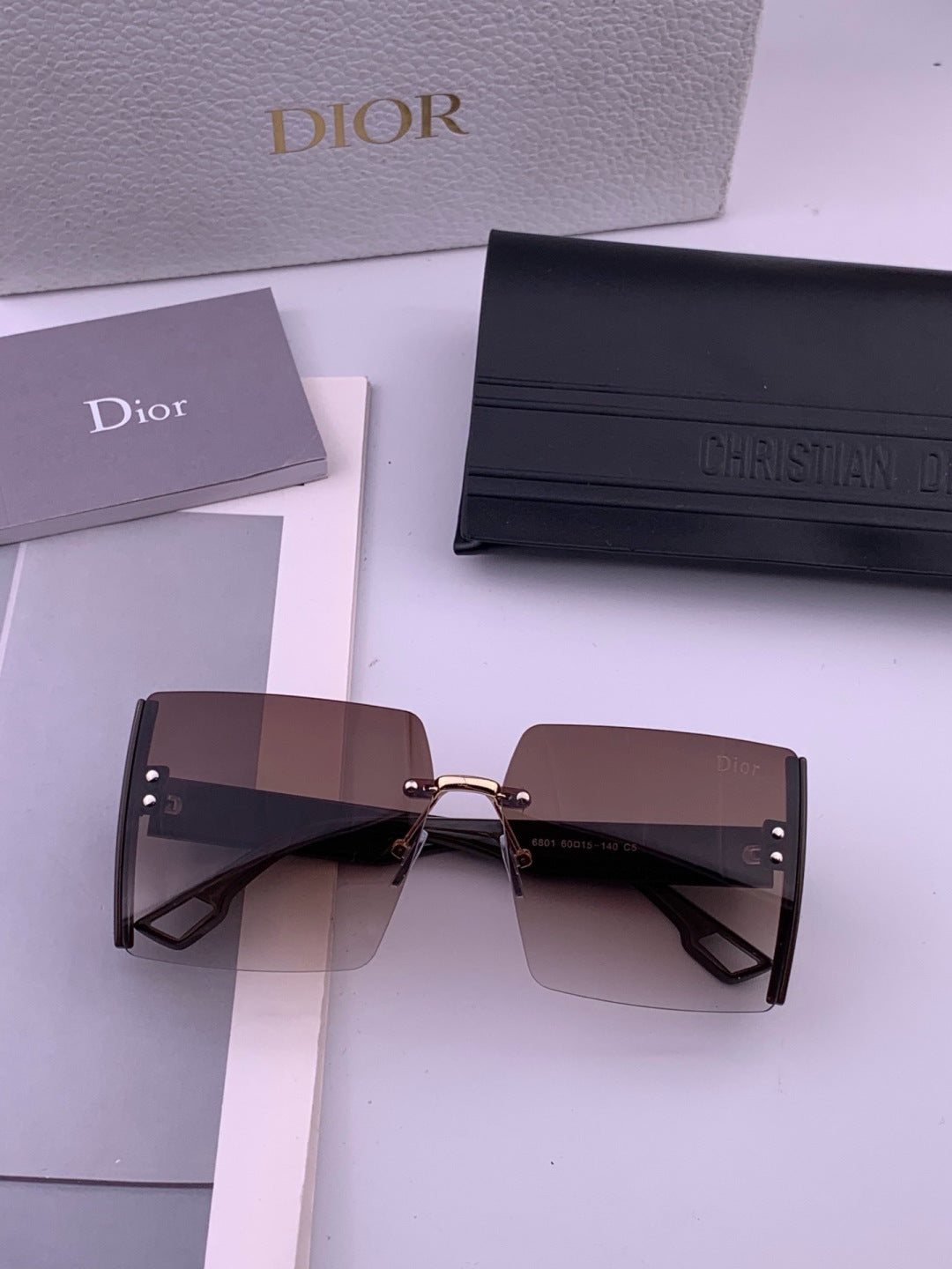 Dior CD2233 Lightweight Metal Rimless Gold Lens Sunglasses for Women - 415384 - detail image 7
