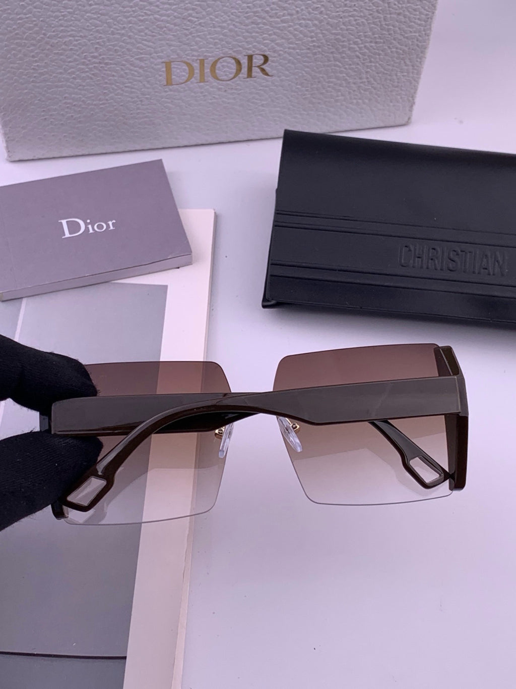 Dior CD2233 Lightweight Metal Rimless Gold Lens Sunglasses for Women - 415384 - detail image 4