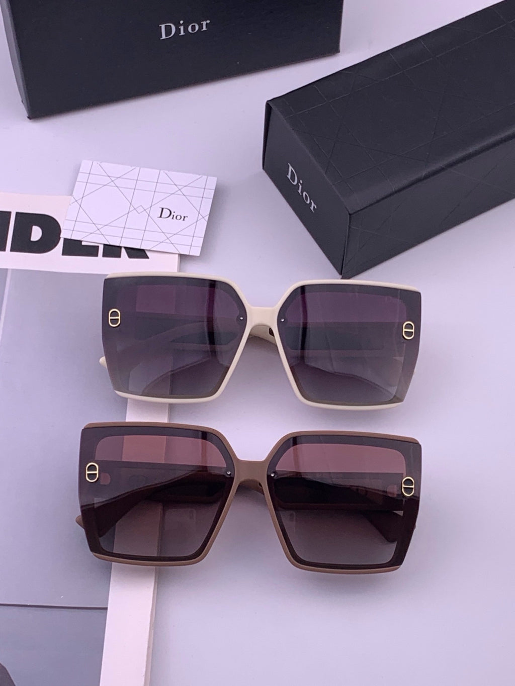 Dior CD3917 Polarized Square Red Lens Sunglasses for Women - 415386 - detail image 7