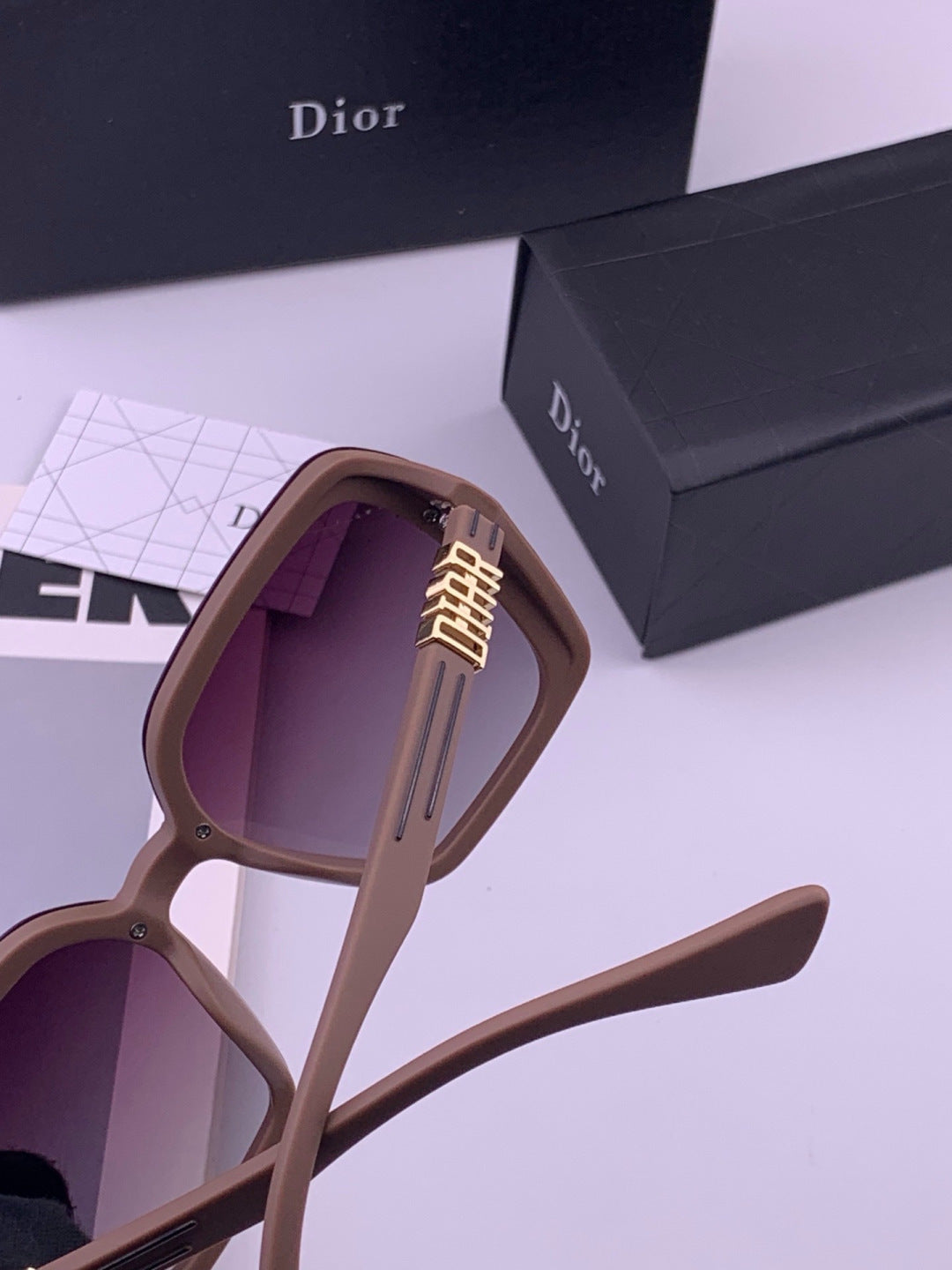 Dior CD3290 Polarized Square Gold Lens Sunglasses for Women - 415387 - detail image 4