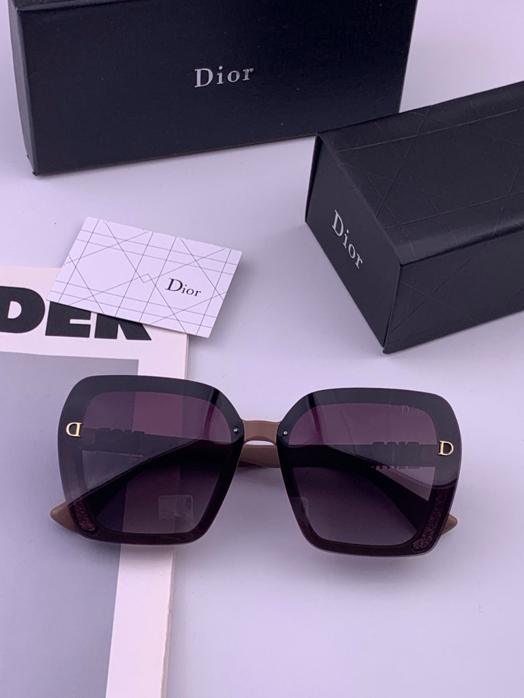 Dior CD3290 Polarized Square Gold Lens Sunglasses for Women - 415387 - detail image 6