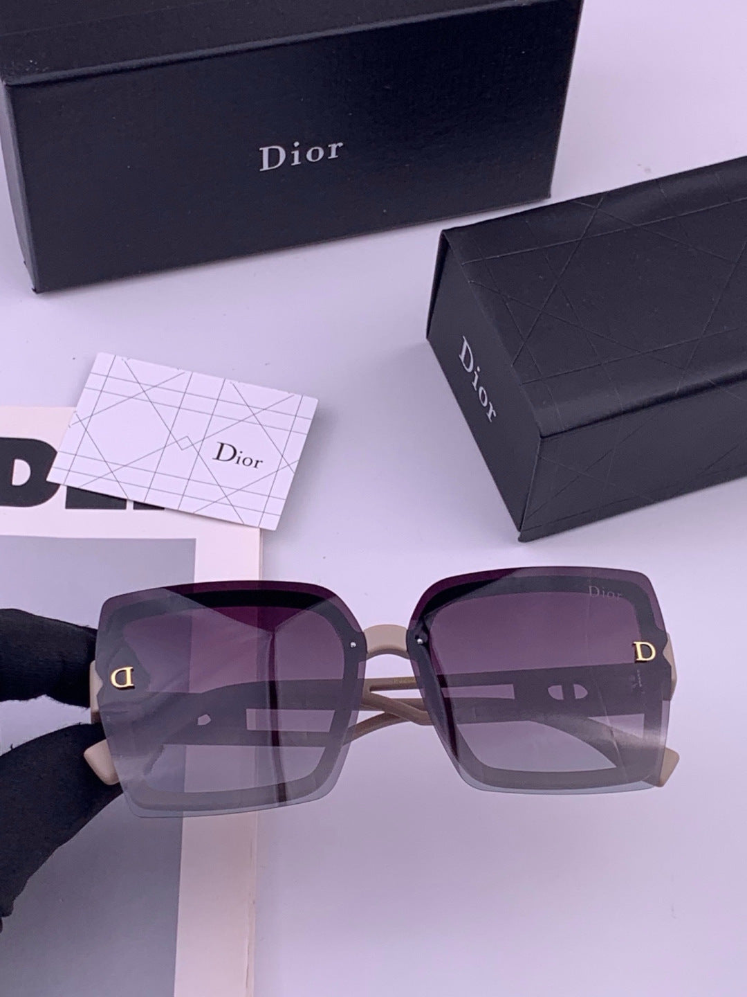 Dior D2292 Polarized Square Gold Lens Sunglasses for Men & Women - 415389