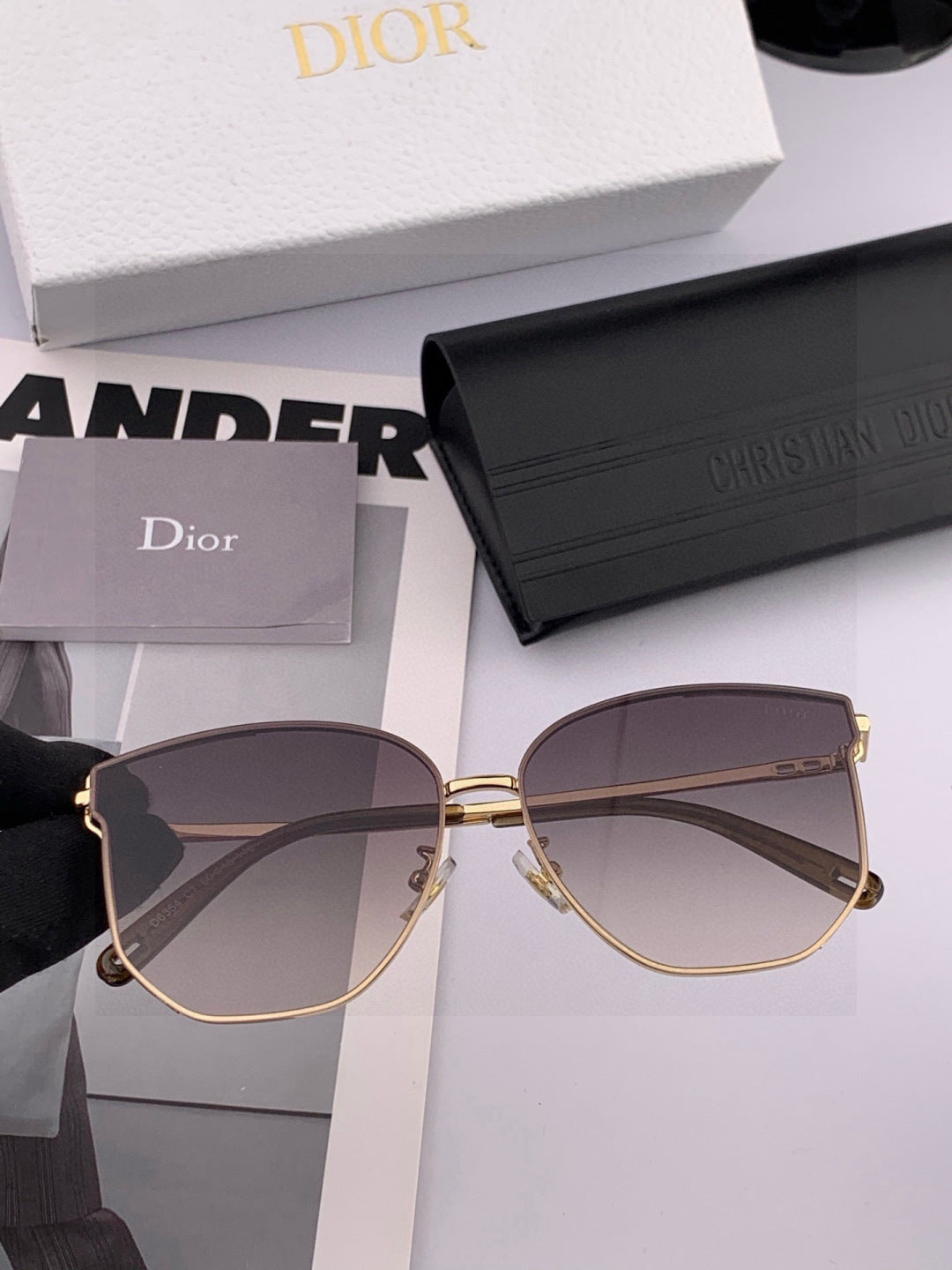 Dior CD4635 Polarized Rimless Gold Lens Sunglasses for Men & Women - 415379 - detail image 2