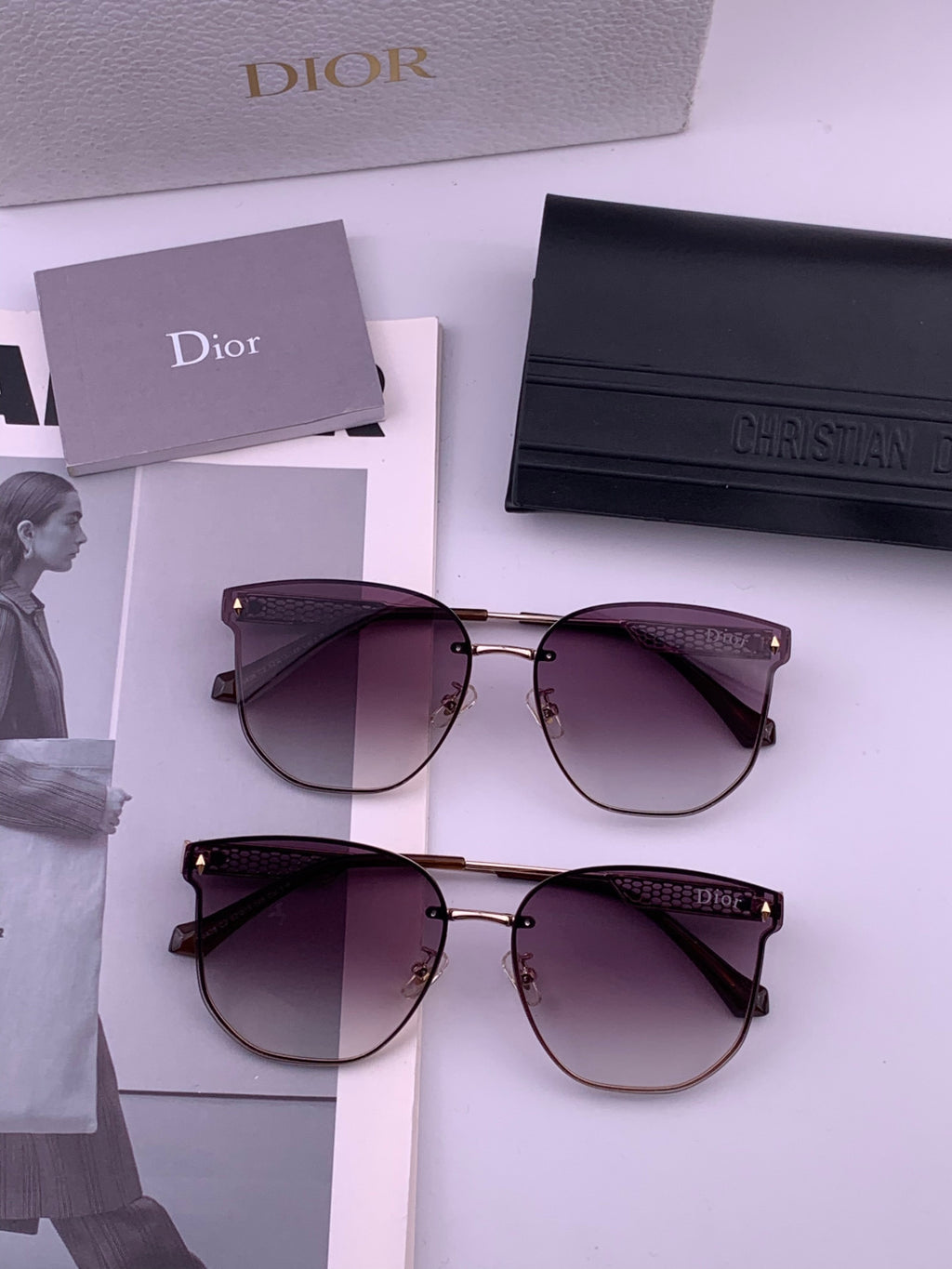 Dior CD8640 Polarized Rimless Brown Lens Sunglasses for Men & Women - 415380 - detail image 3
