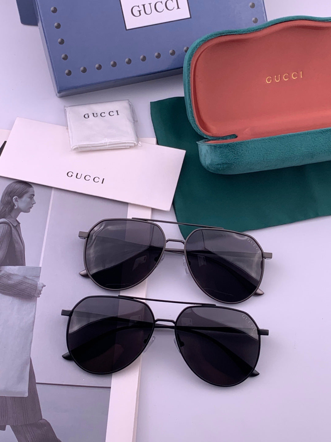 Gucci 0981 Polarized Aviator Gold Lens Sunglasses for Men & Women - detail image 7