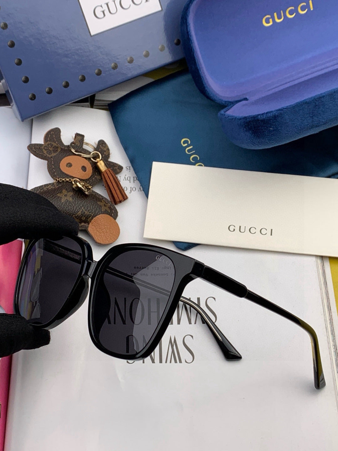 Gucci G002 Polarized Square Brown Lens Sunglasses for Men & Women - detail image 5