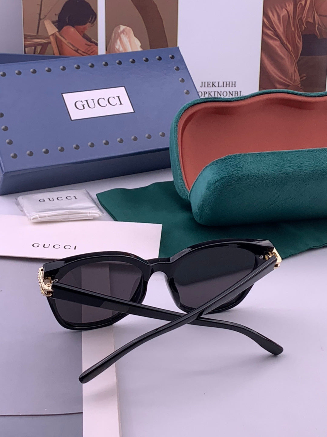 Gucci G6753 Round Black Lens Sunglasses for Men & Women - detail image 5