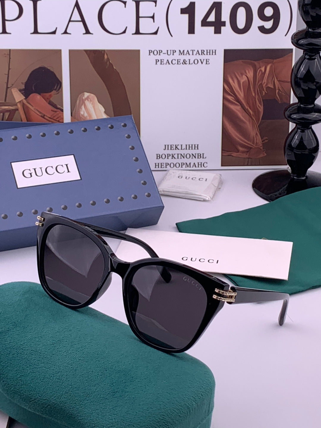 Gucci G6753 Round Black Lens Sunglasses for Men & Women - detail image 2