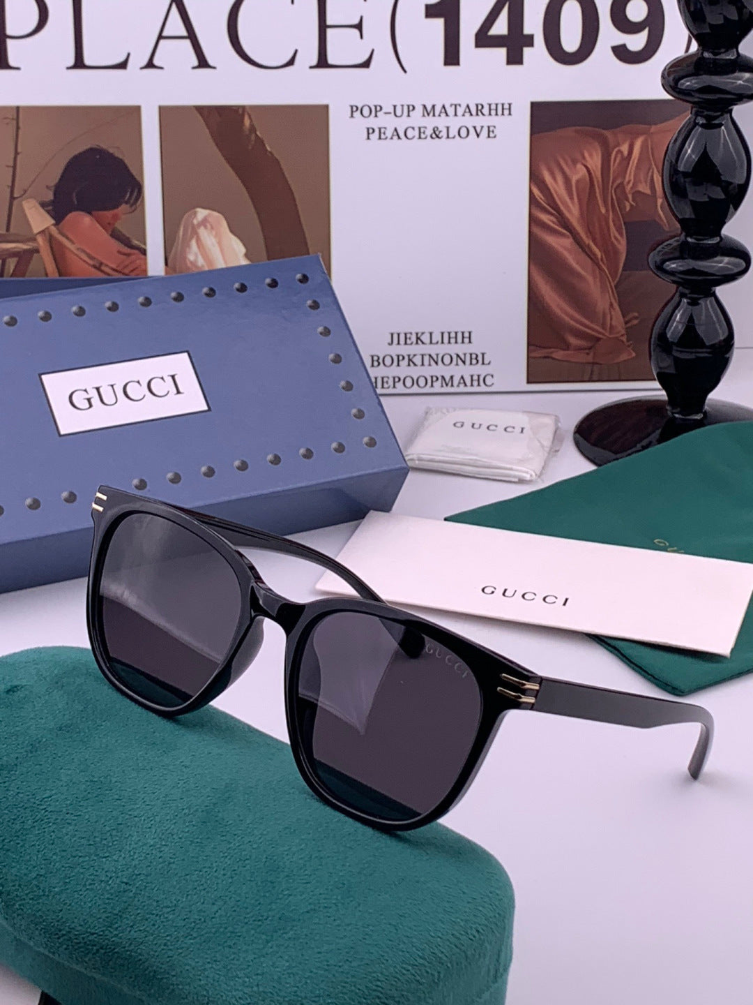 Gucci G17723 Round Black Lens Sunglasses for Men & Women - detail image 2