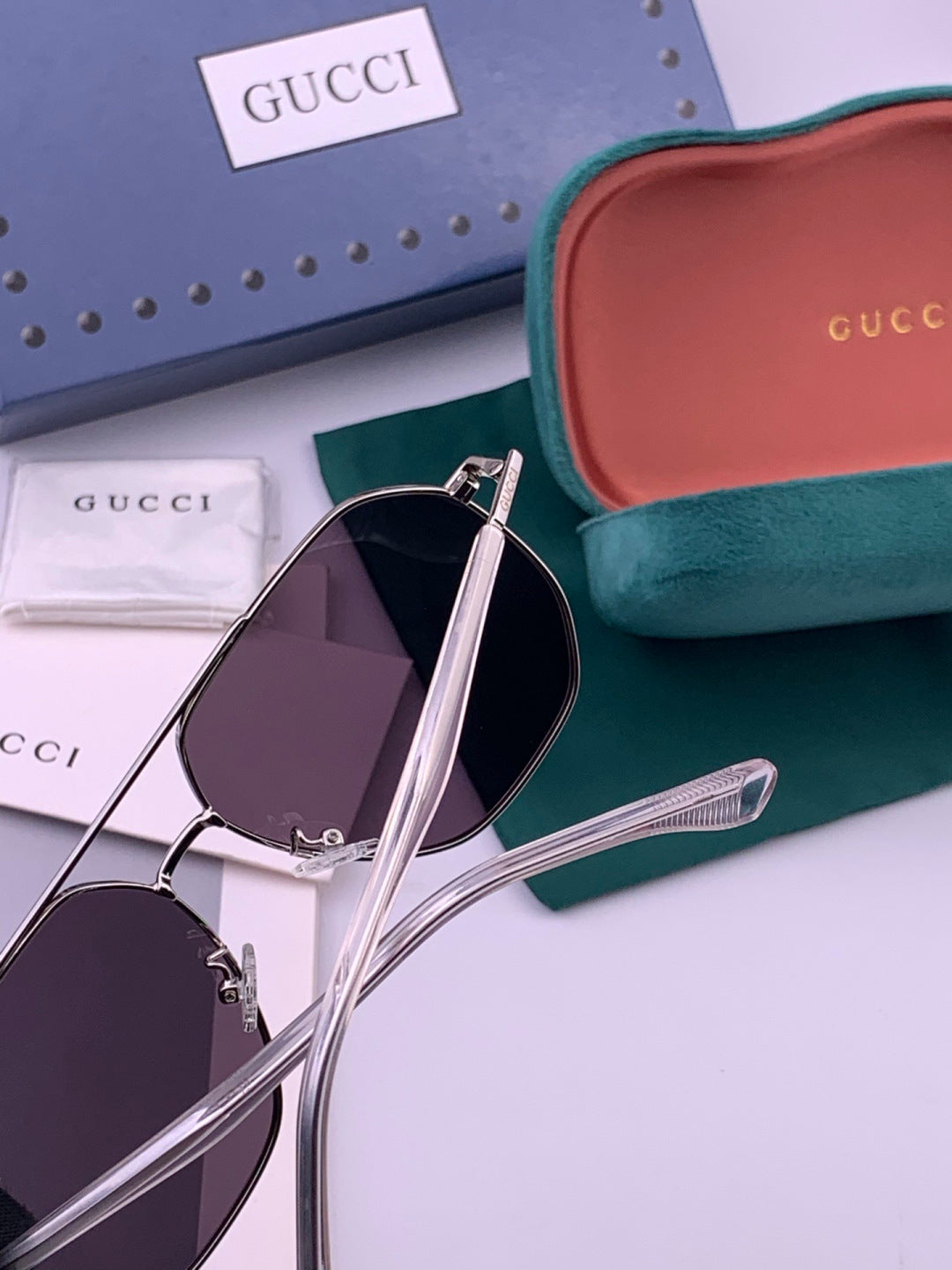 Gucci G4202 Polarized Aviator Orange Lens Sunglasses for Men & Women - detail image 5