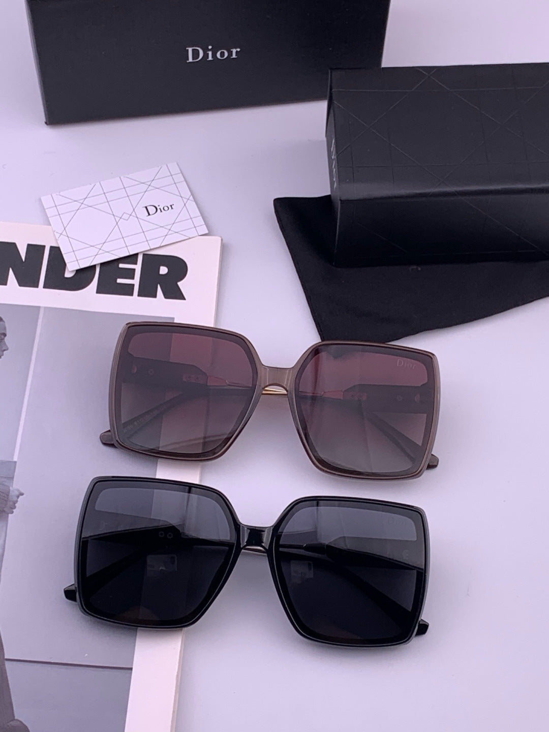 Dior CD6305 Polarized Square Gold Lens Sunglasses for Women - 415433 - detail image 7