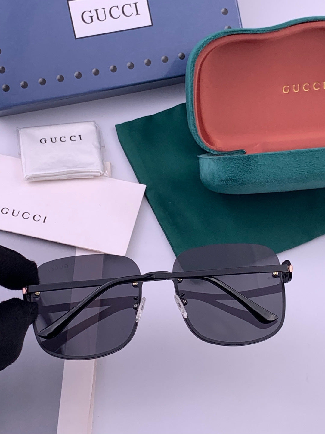 Gucci G6362 Round Black Lens Sunglasses for Men & Women - 415106 - detail image 4