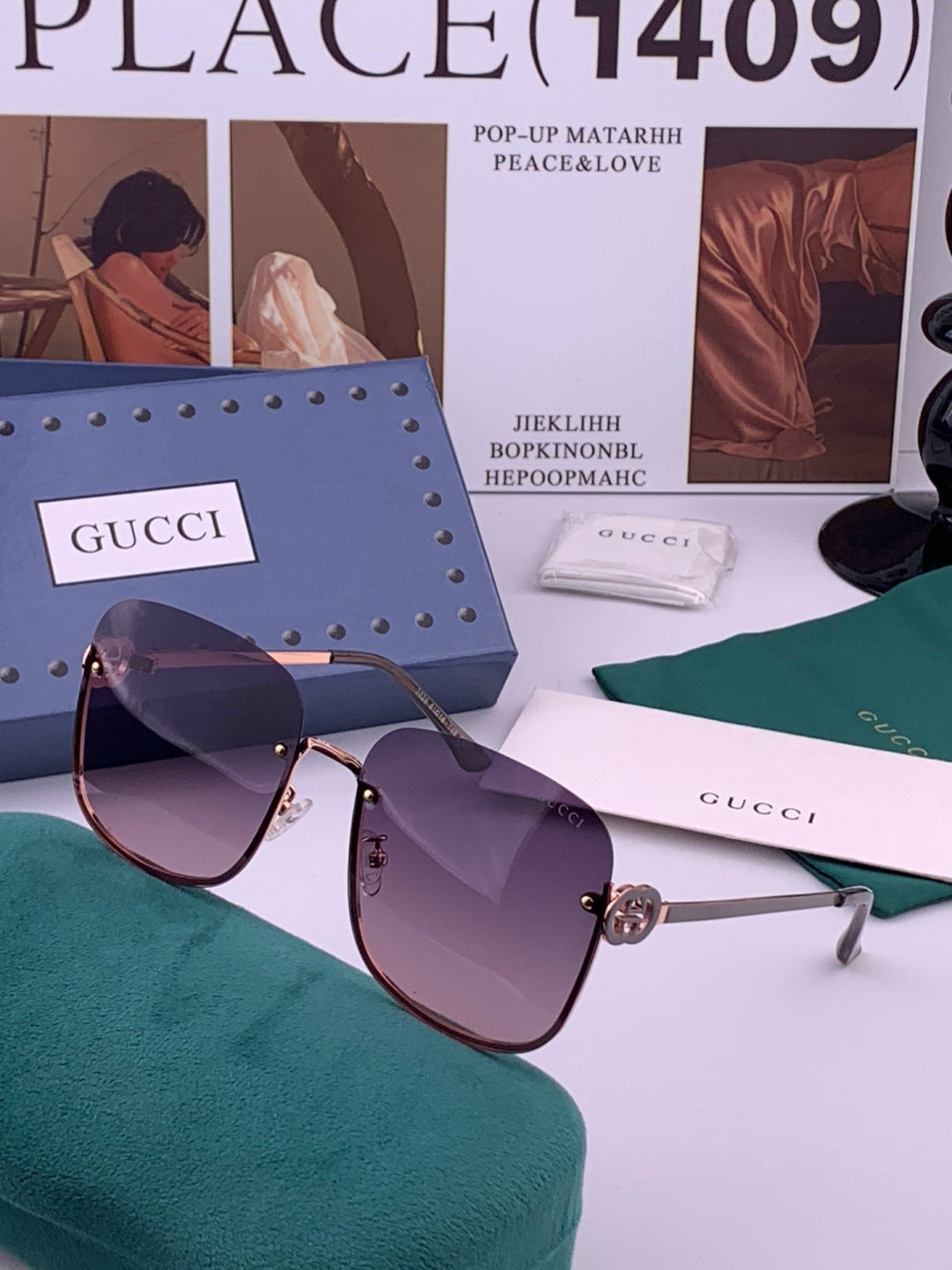 Gucci G6362 Round Black Lens Sunglasses for Men & Women - detail image 2