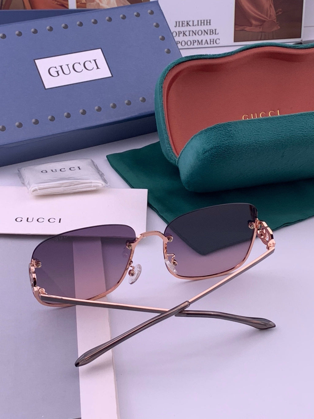 Gucci G6362 Round Black Lens Sunglasses for Men & Women - detail image 7