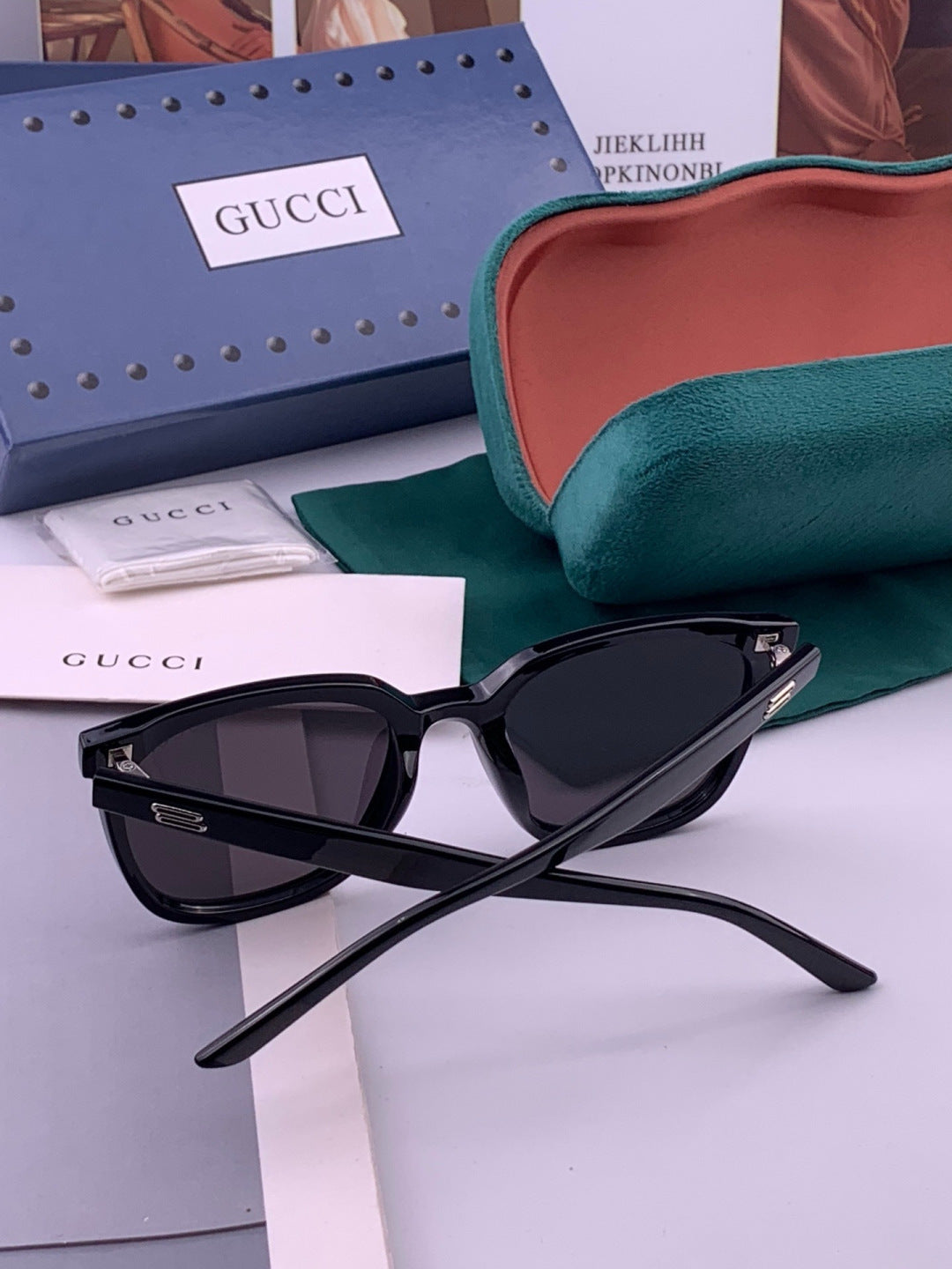 Gucci G57712 Polarized Square Gold Lens Sunglasses for Women - detail image 6
