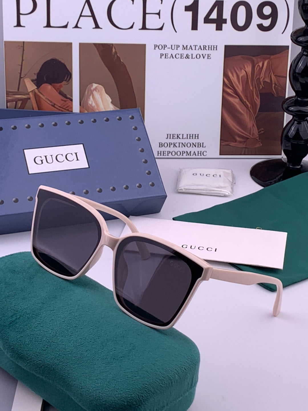 Gucci G02803 Polarized Square Red Lens Sunglasses for Women - detail image 2