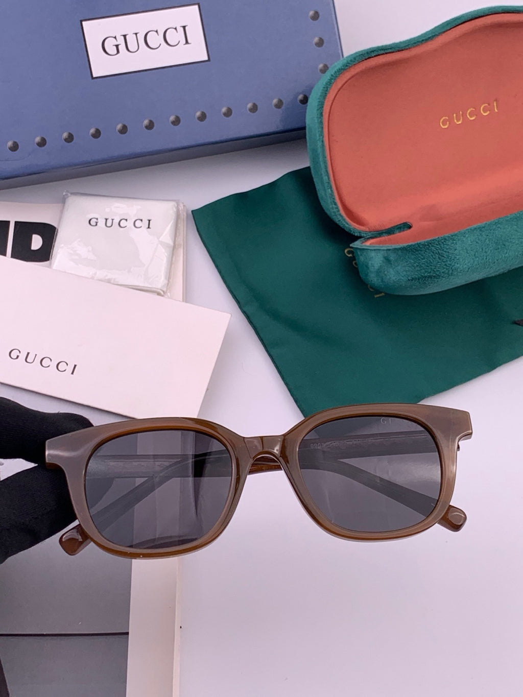 Gucci G5990 Polarized Square Gold Lens Sunglasses for Men & Women - 415080