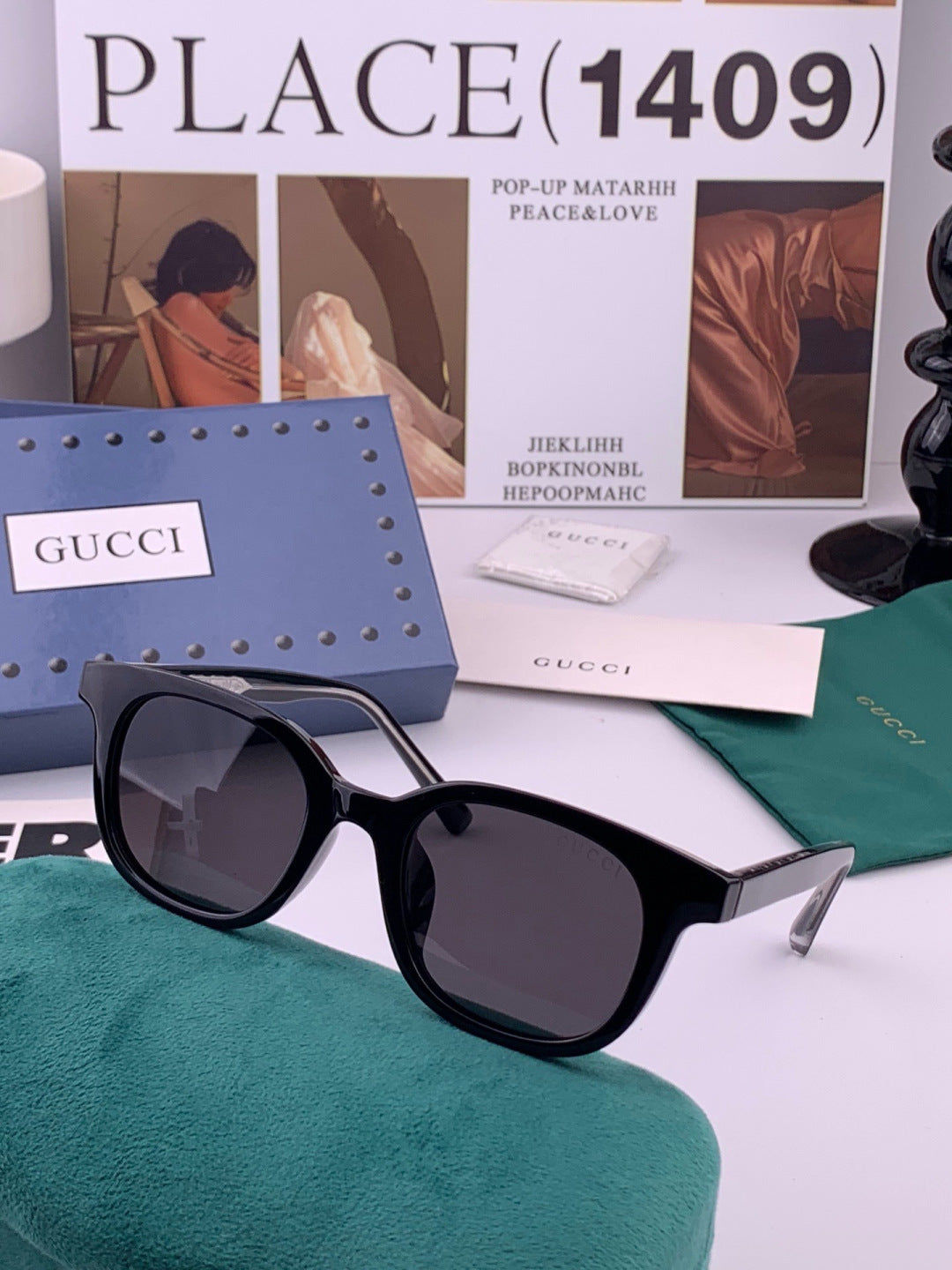 Gucci G5990 Polarized Square Gold Lens Sunglasses for Men & Women - 415080 - detail image 4