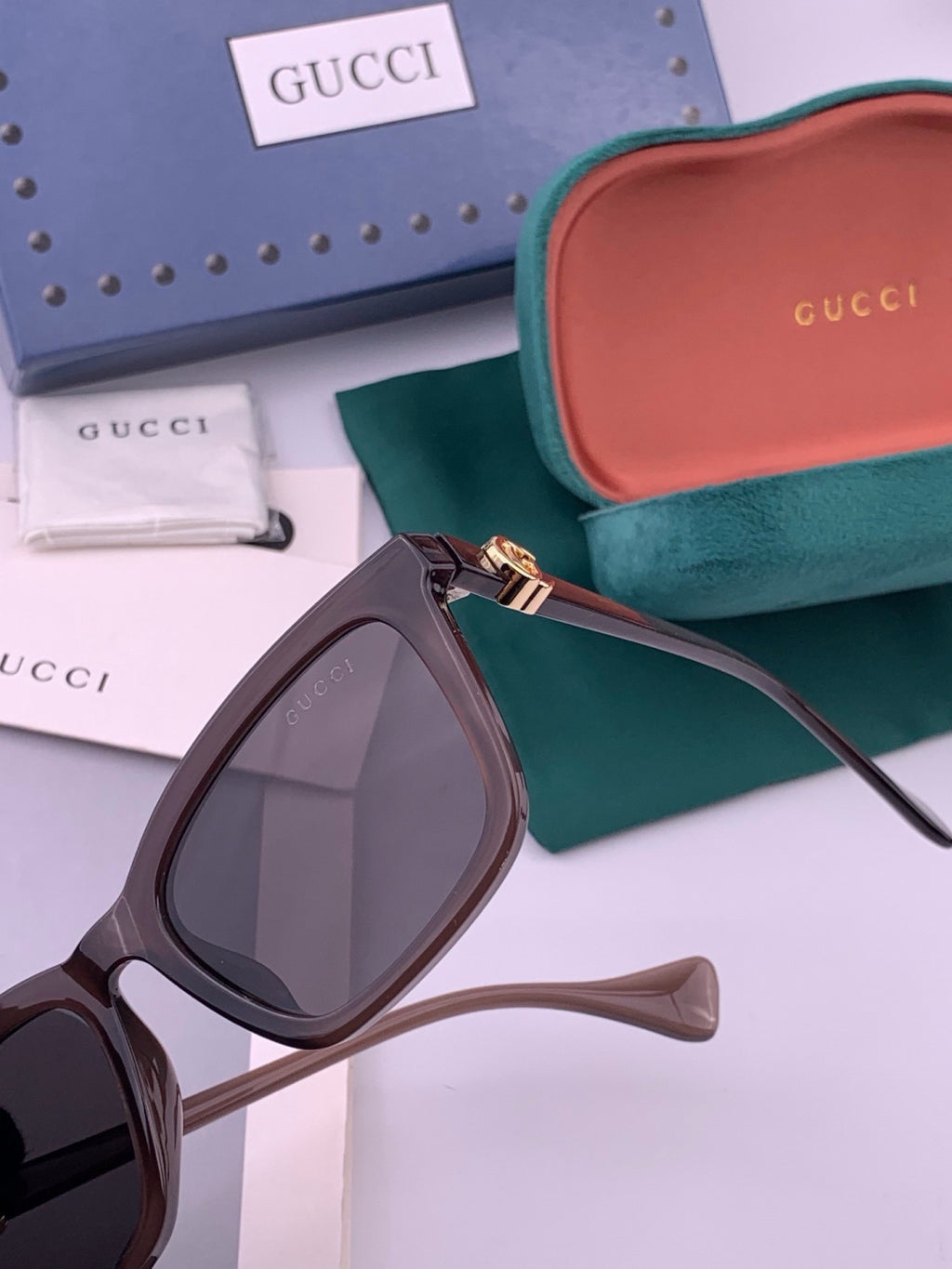 Gucci G0112 Polarized Square Black Lens Sunglasses for Women - detail image 2