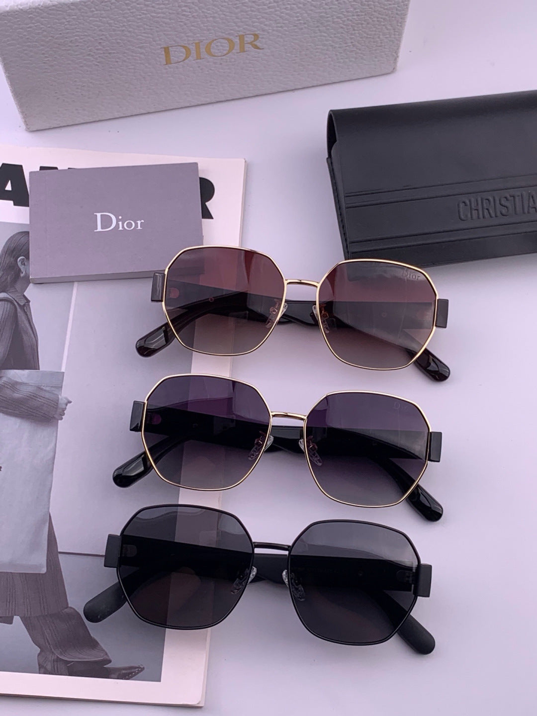 Dior CD9370 Round Black Lens Sunglasses for Women - 415430 - detail image 7