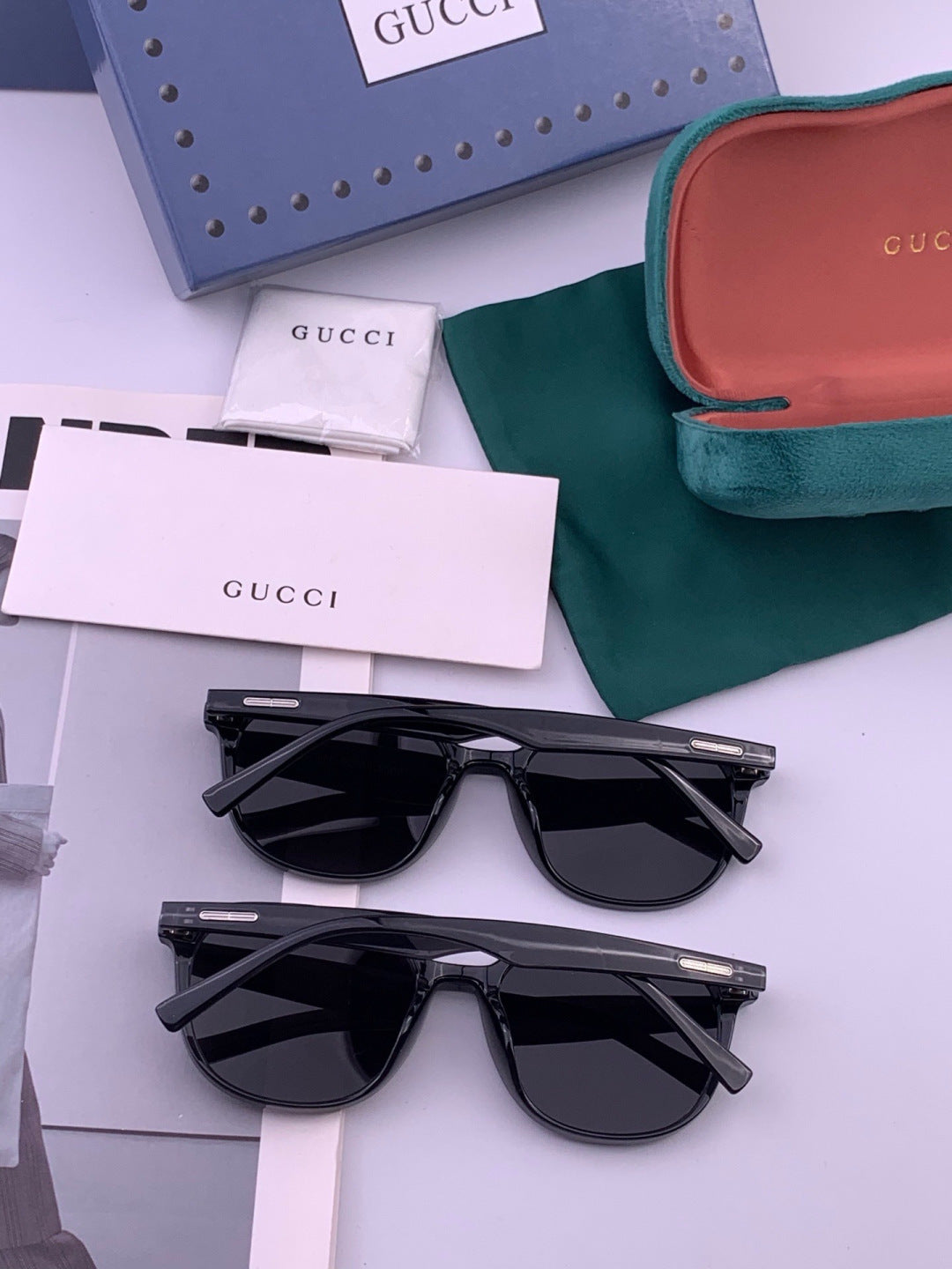 Gucci G4990 Polarized Square Orange Lens Sunglasses for Women - 415092 - detail image 5