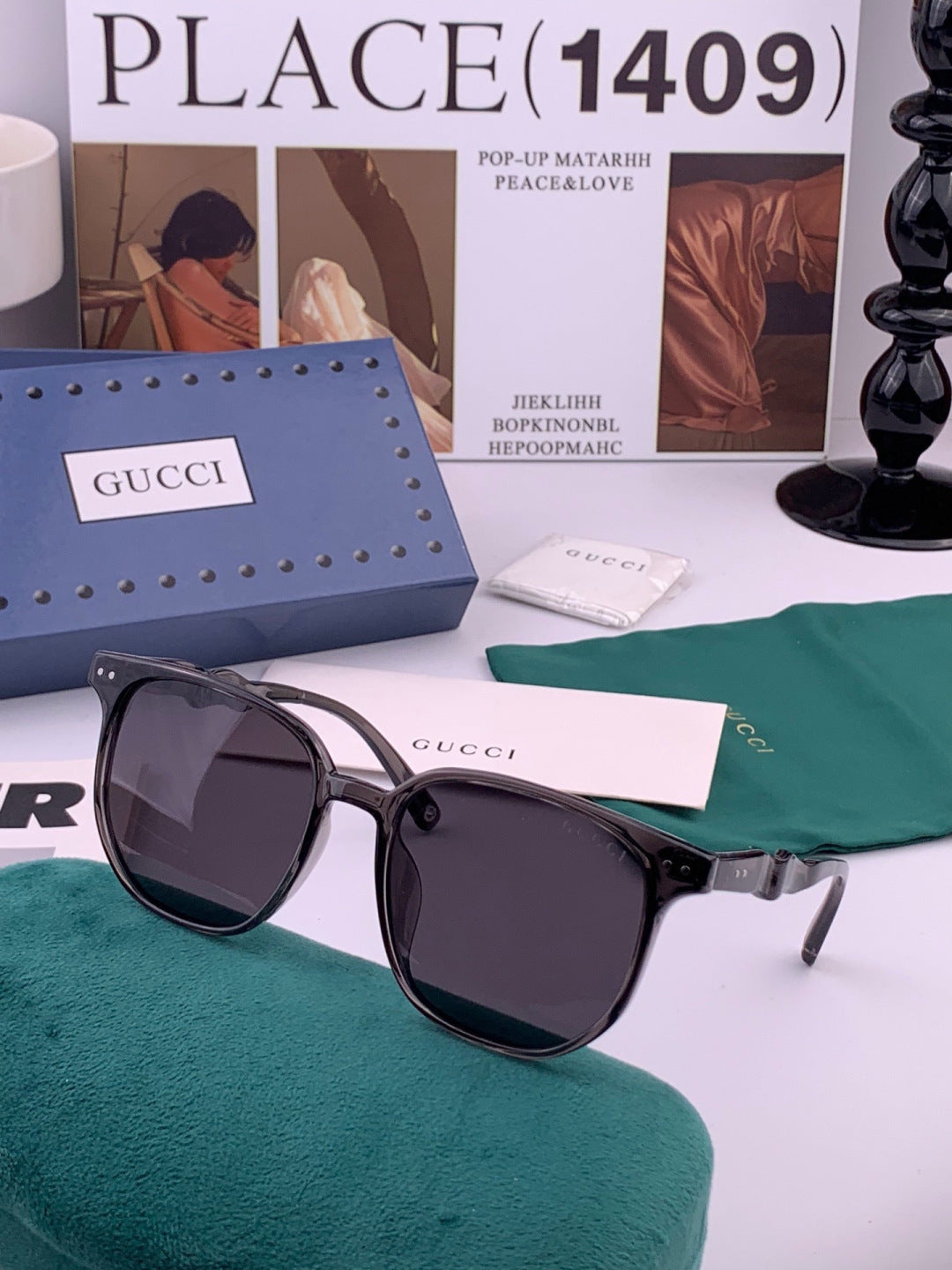 Gucci G0613 Polarized Square Black Lens Sunglasses for Women - 415093 - detail image 4