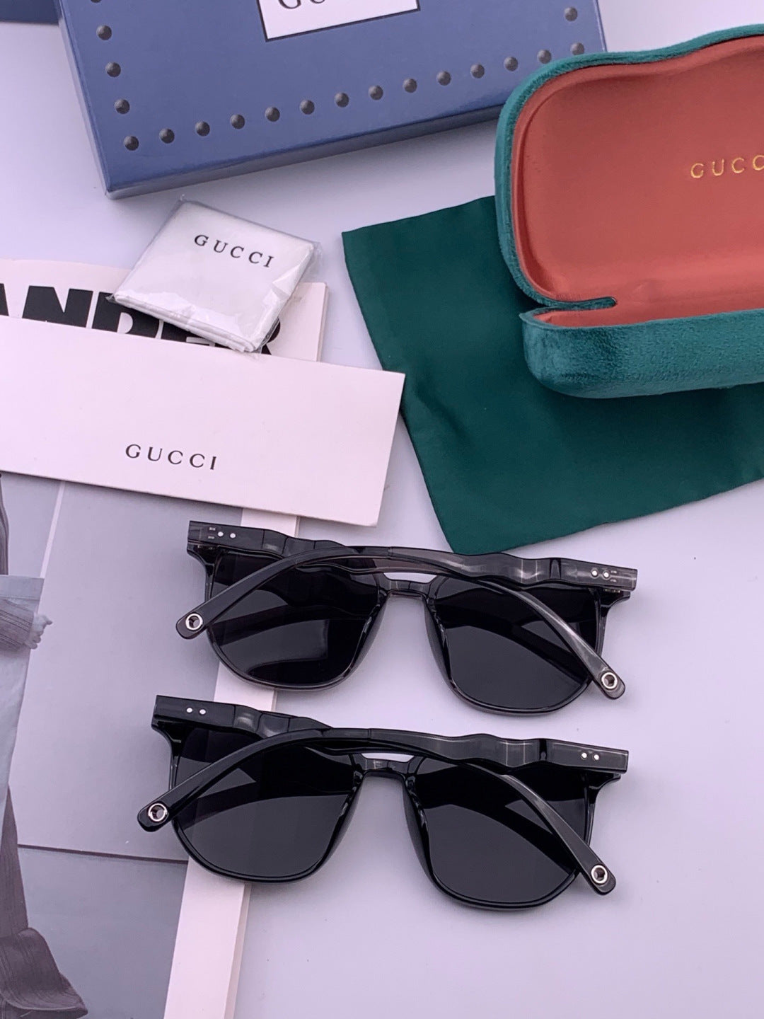 Gucci G0613 Polarized Square Black Lens Sunglasses for Women - 415093 - detail image 6