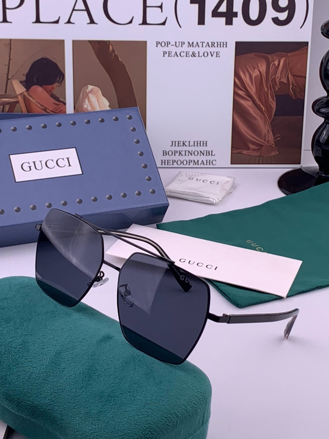 Gucci G5803 Polarized Aviator Black Lens Sunglasses for Men - 415065 - detail image 2
