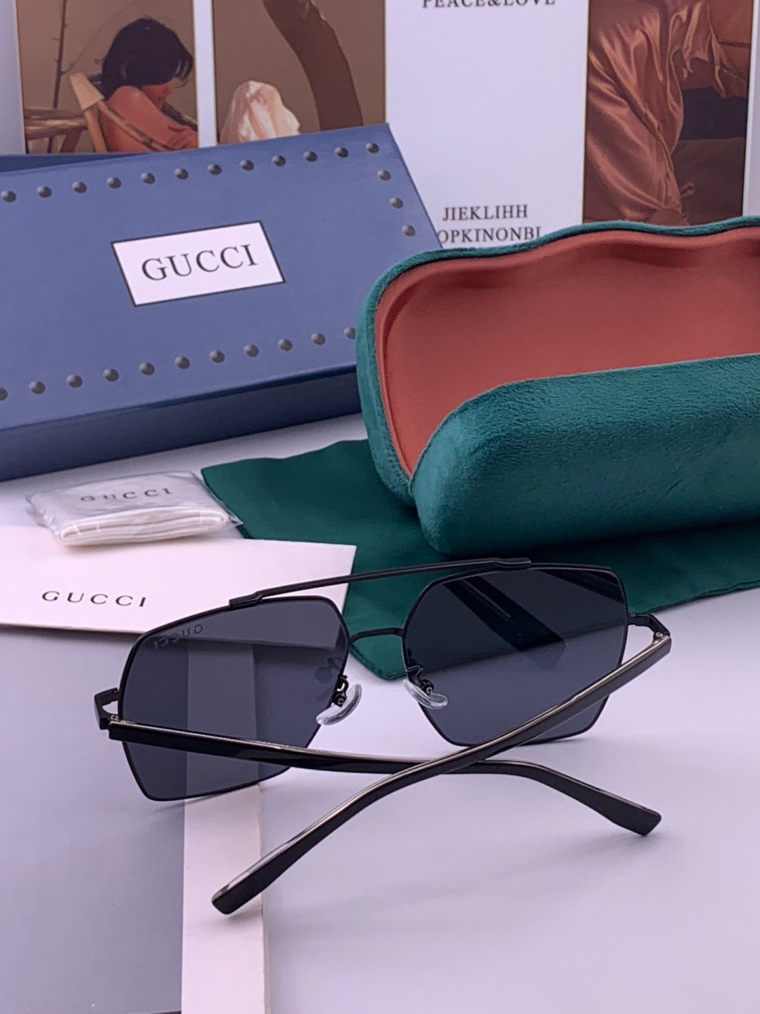 Gucci G5803 Polarized Aviator Black Lens Sunglasses for Men - 415065 - detail image 5