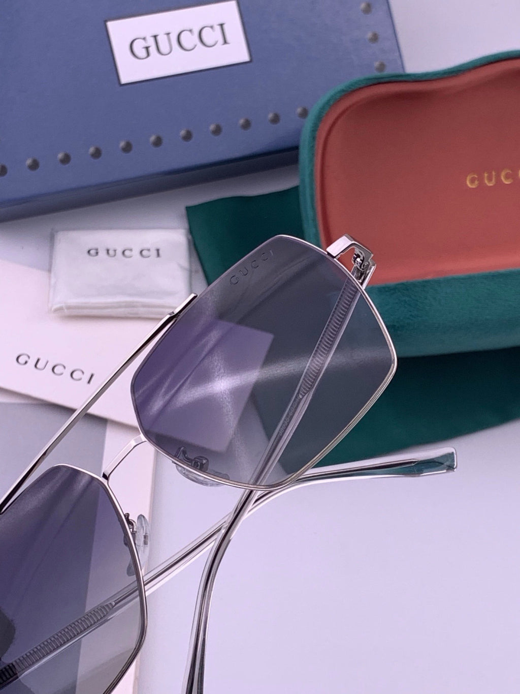 Gucci G5803 Polarized Aviator Black Lens Sunglasses for Men - 415066 - detail image 4