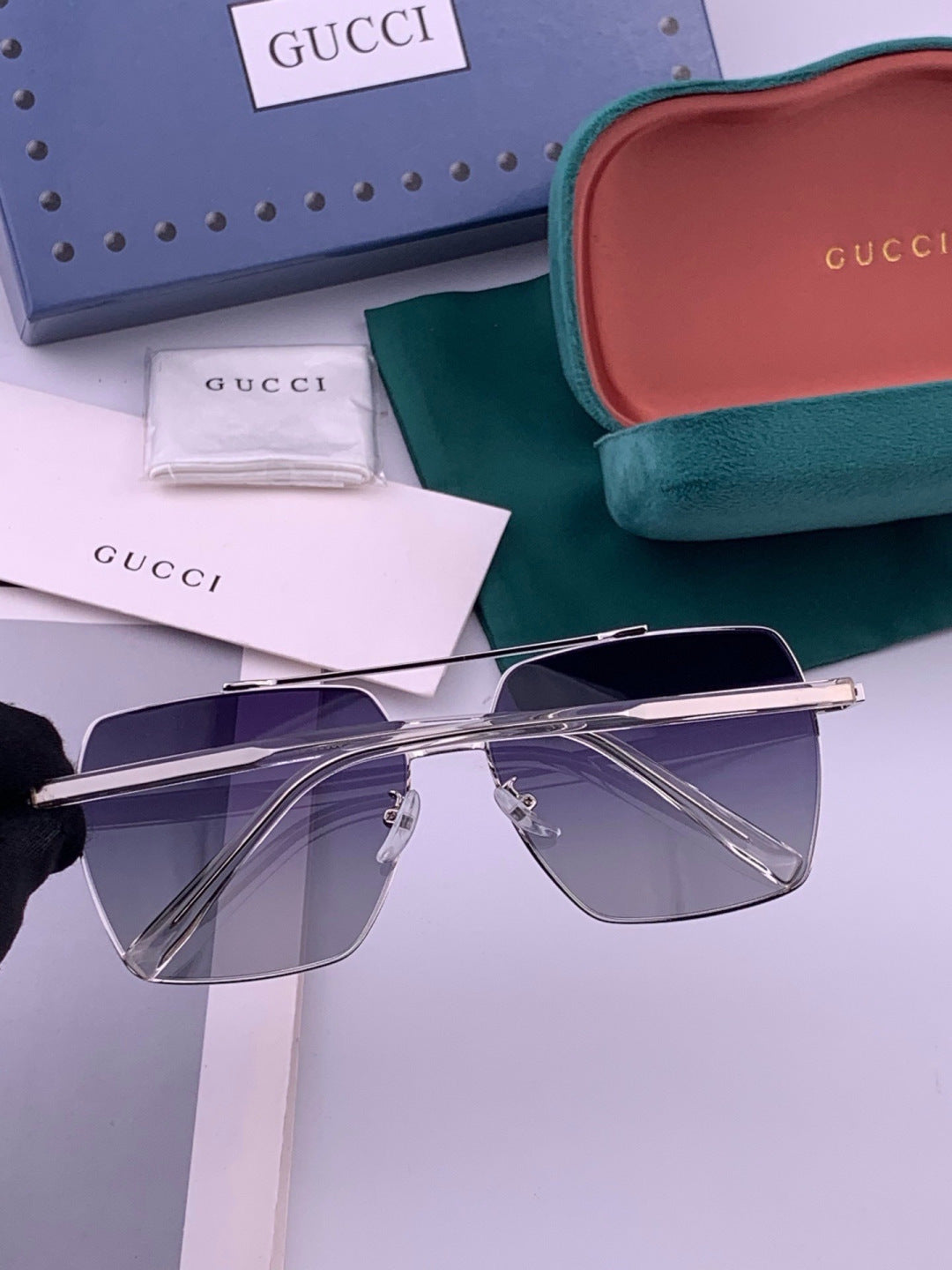 Gucci G5803 Polarized Aviator Black Lens Sunglasses for Men - 415066 - detail image 7