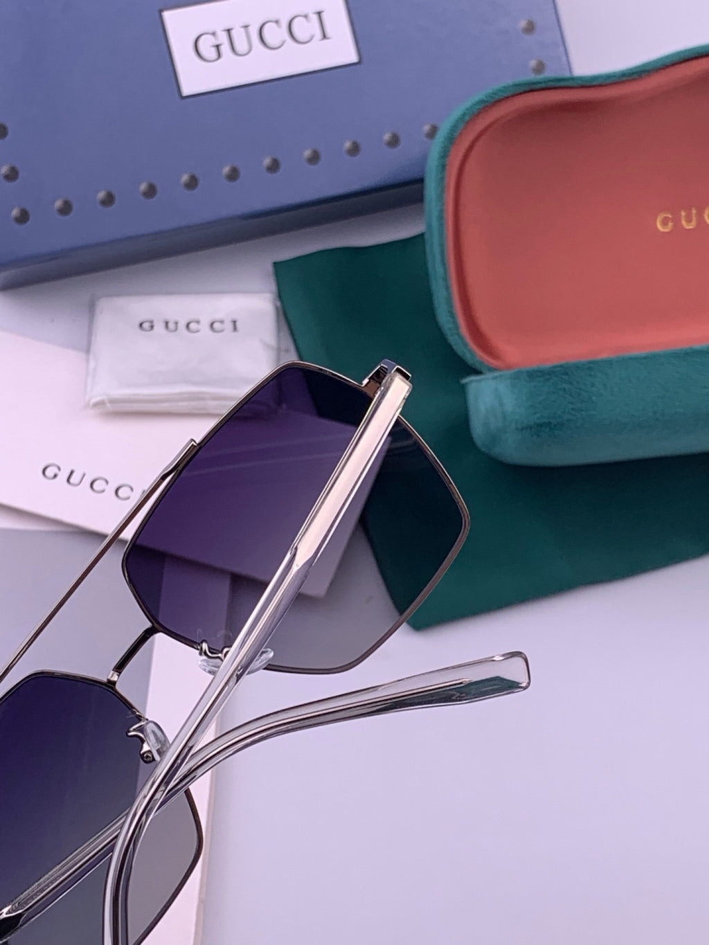 Gucci G5803 Polarized Aviator Black Lens Sunglasses for Men - 415066 - detail image 5