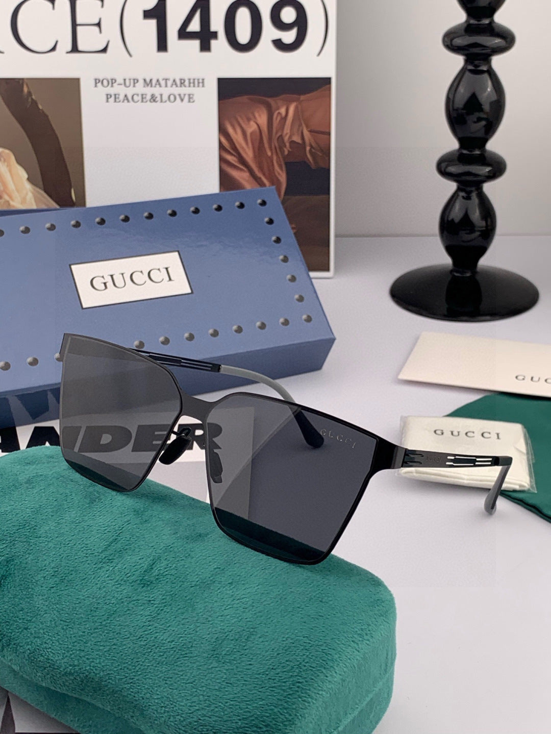 Gucci G9225 Polarized Aviator Gold Lens Sunglasses for Men - 415069 - detail image 4