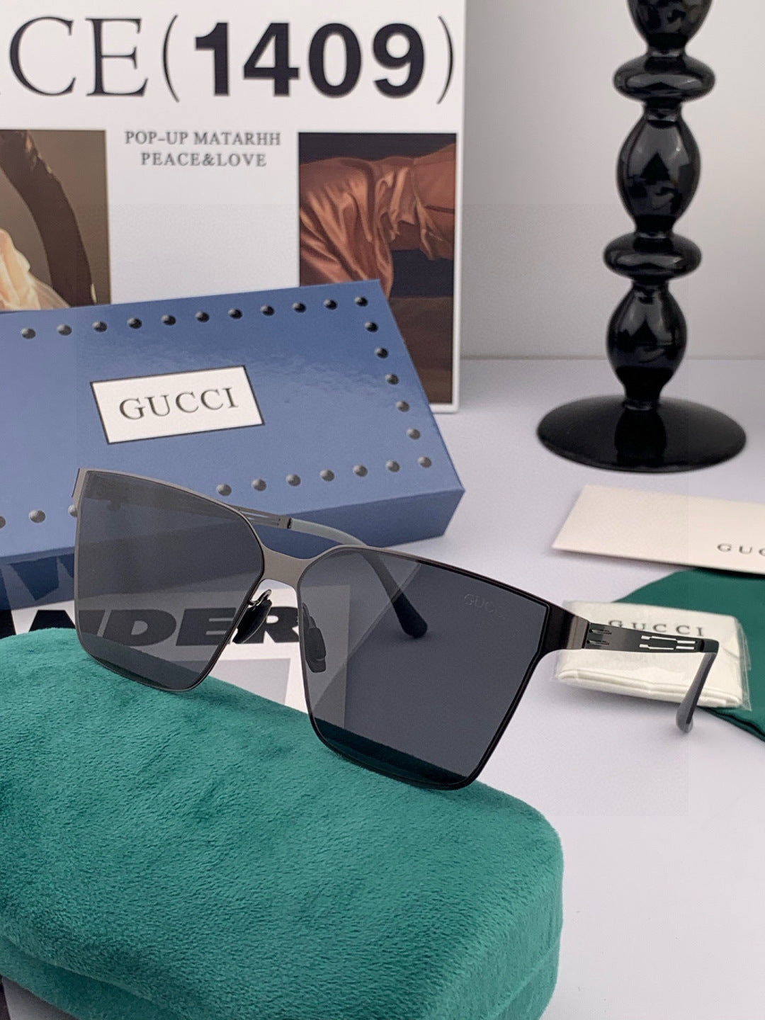 Gucci G9225 Polarized Aviator Gold Lens Sunglasses for Men - 415069 - detail image 3