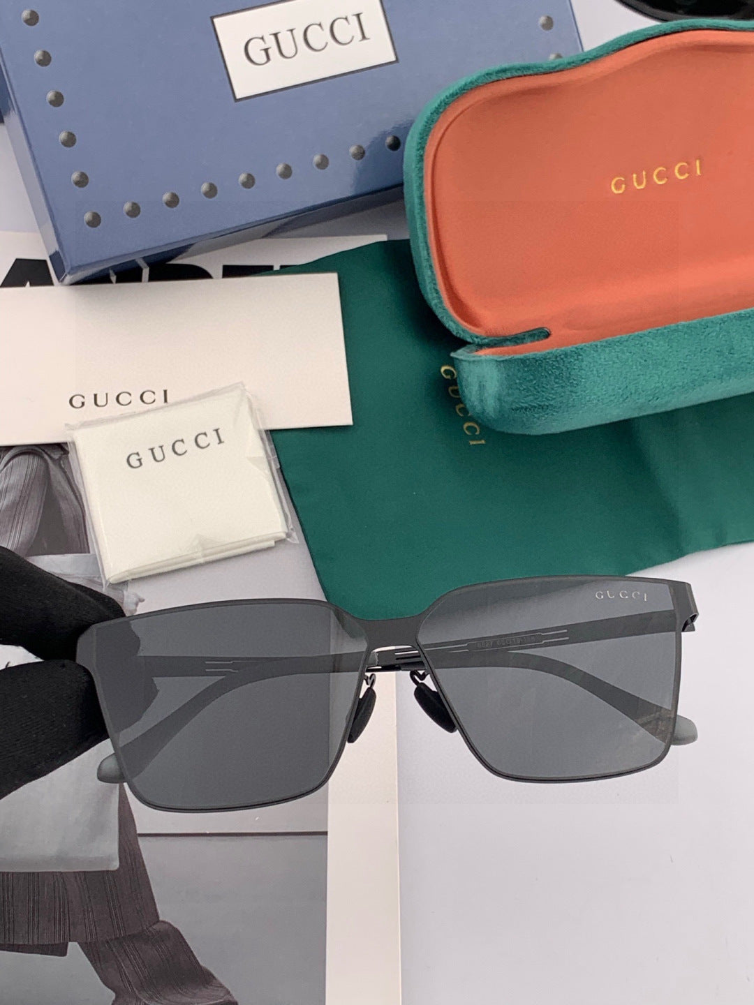Gucci G9225 Polarized Aviator Gold Lens Sunglasses for Men - 415069 - detail image 2