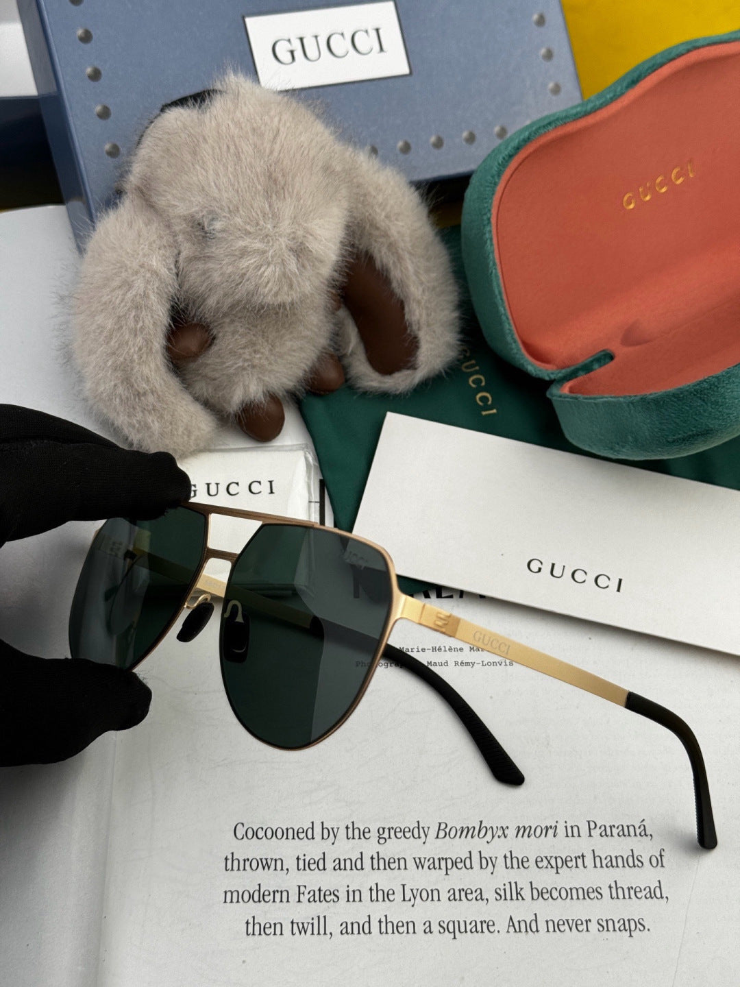 Gucci G2380 Polarized Aviator Gold Lens Sunglasses for Men - 415070 - detail image 5