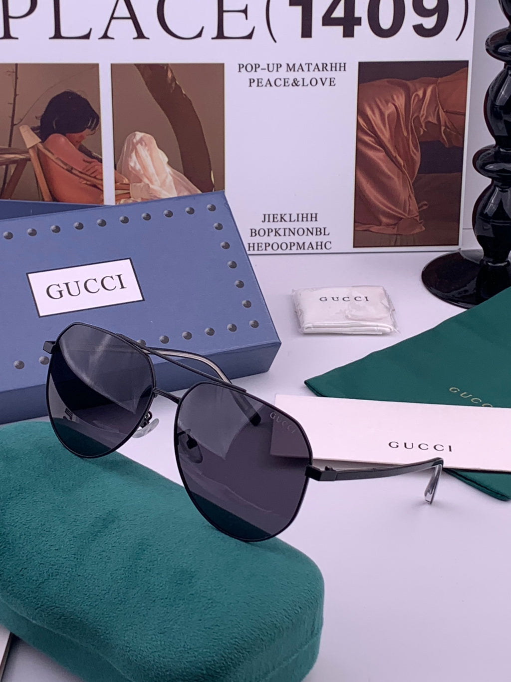 Gucci 5327 Polarized Aviator Gold Lens Sunglasses for Men & Women - 415046 - detail image 2